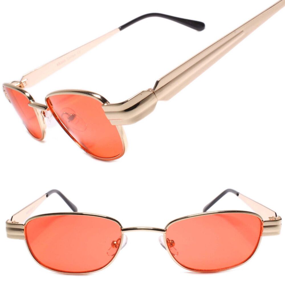 Mens Classy Exotic Elegant Retro Style Fashion Sunglasses Gold Frame Red Lens